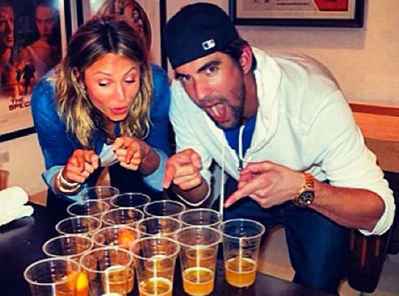 Michael Phelps enjoying our classic black beer pong table